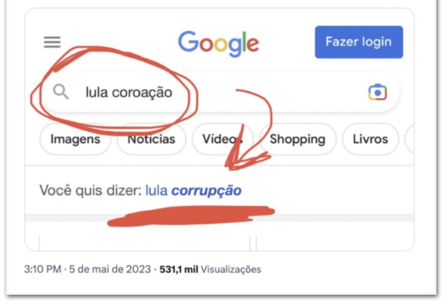 Buscador do Google sugere 'lula corrupção' em vez de 'lula coroação' 1